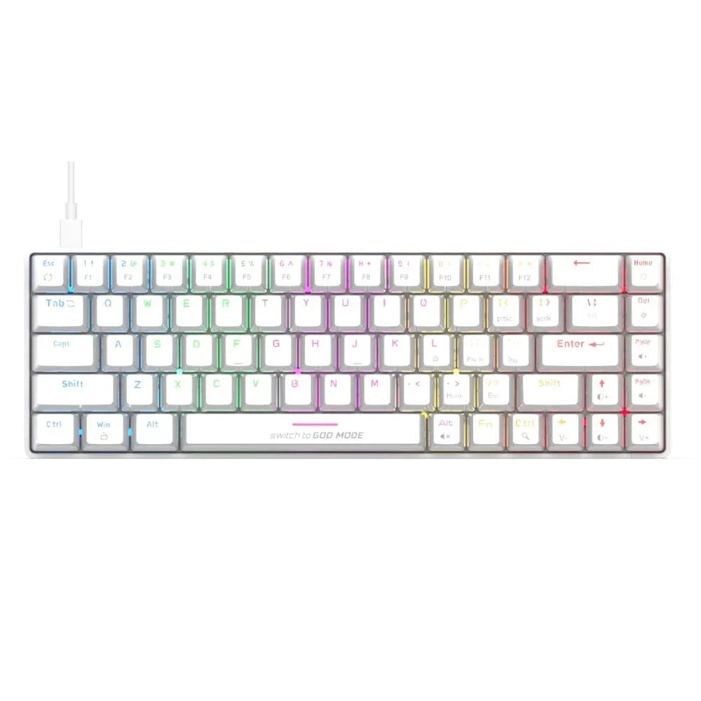 Cosmic Byte CB-GK-36 Artemis 68Key Wired Mechanical Keyboard with Outemu Swappable Blue Switches (White) - (CB-GK-36) - Navgun Global