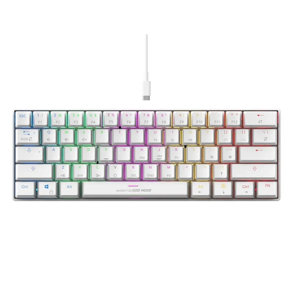 Cosmic Byte CB-GK-35 Themis 61 Keys RGB Mechanical Gaming Keyboard White - (CB-GK-35) - Navgun Global