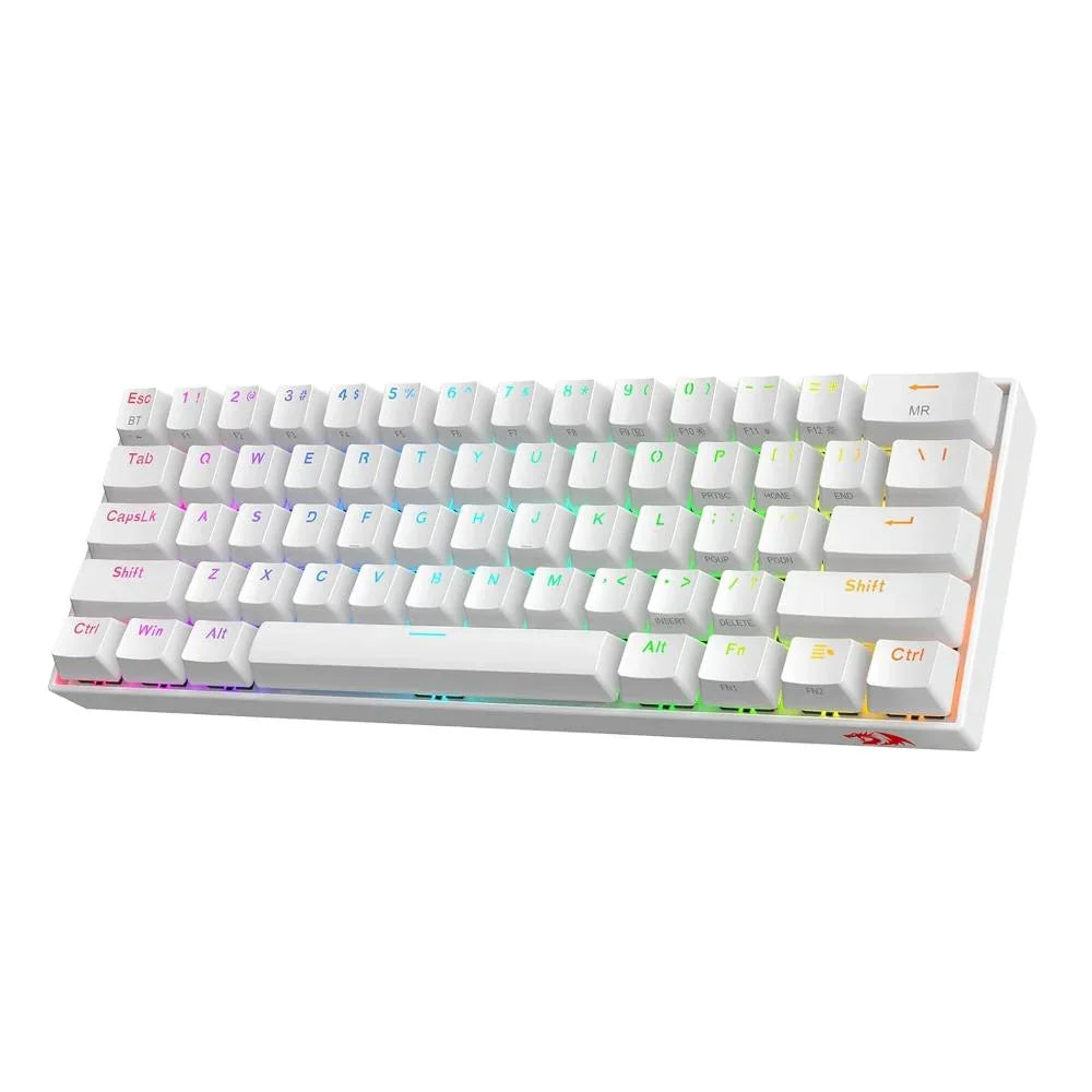 Redragon K530 Pro Draconic 60% RGB Mechanical Gaming Keyboard, Bluetooth/2.4Ghz/ Linear Red Switch - White - Navgun Global