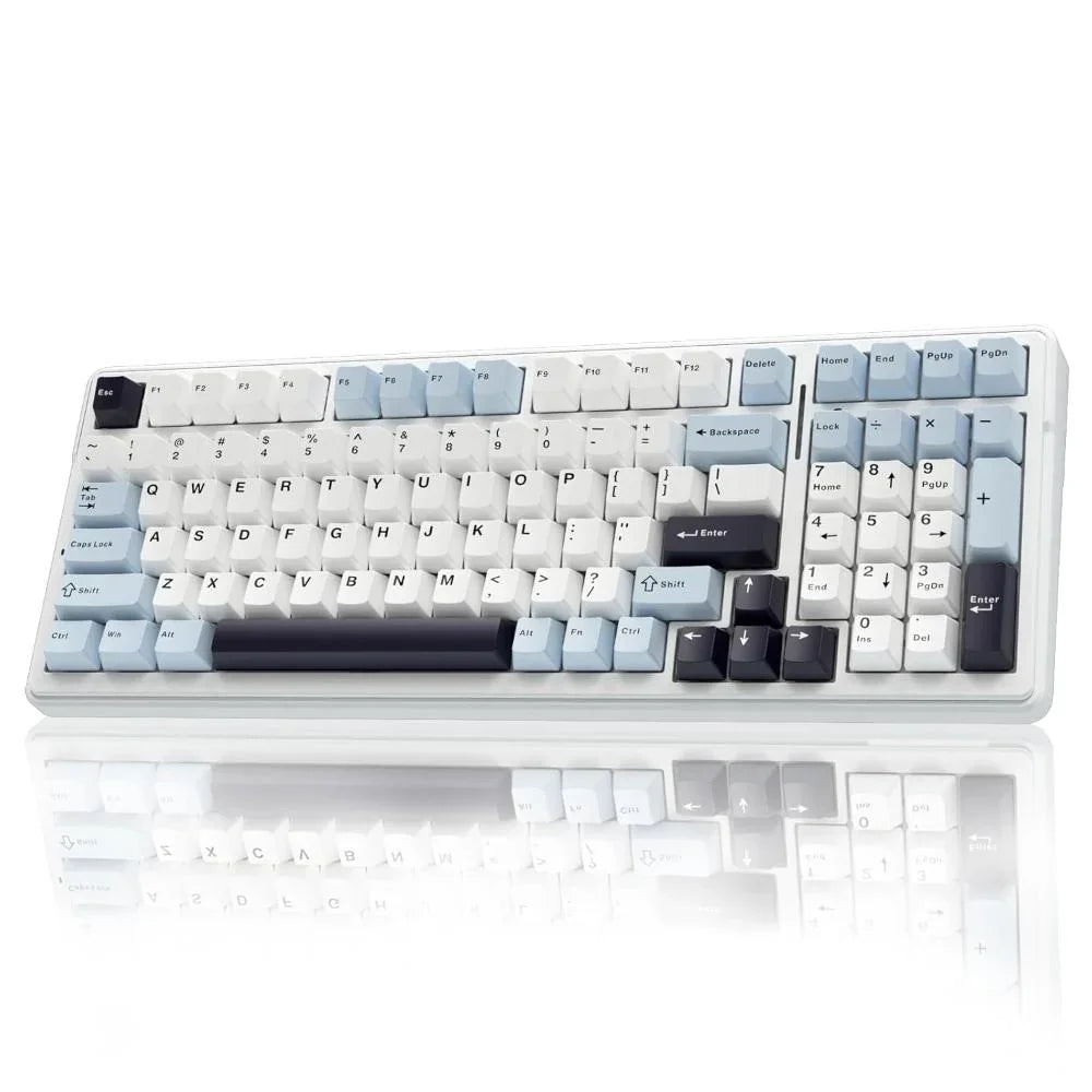AULA F99 3 in 1 Hot Swappable RGB Gasket Mechanical Keyboard (Ice Blue, Reaper Switch) - (F99IUR) - Navgun Global