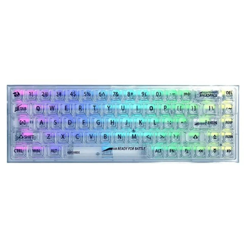 Redragon K631 Pro 65% Transparent Wireless Mechanical Keyboard White - (K631-Castor-Pro-Transparent-White) - Navgun Global