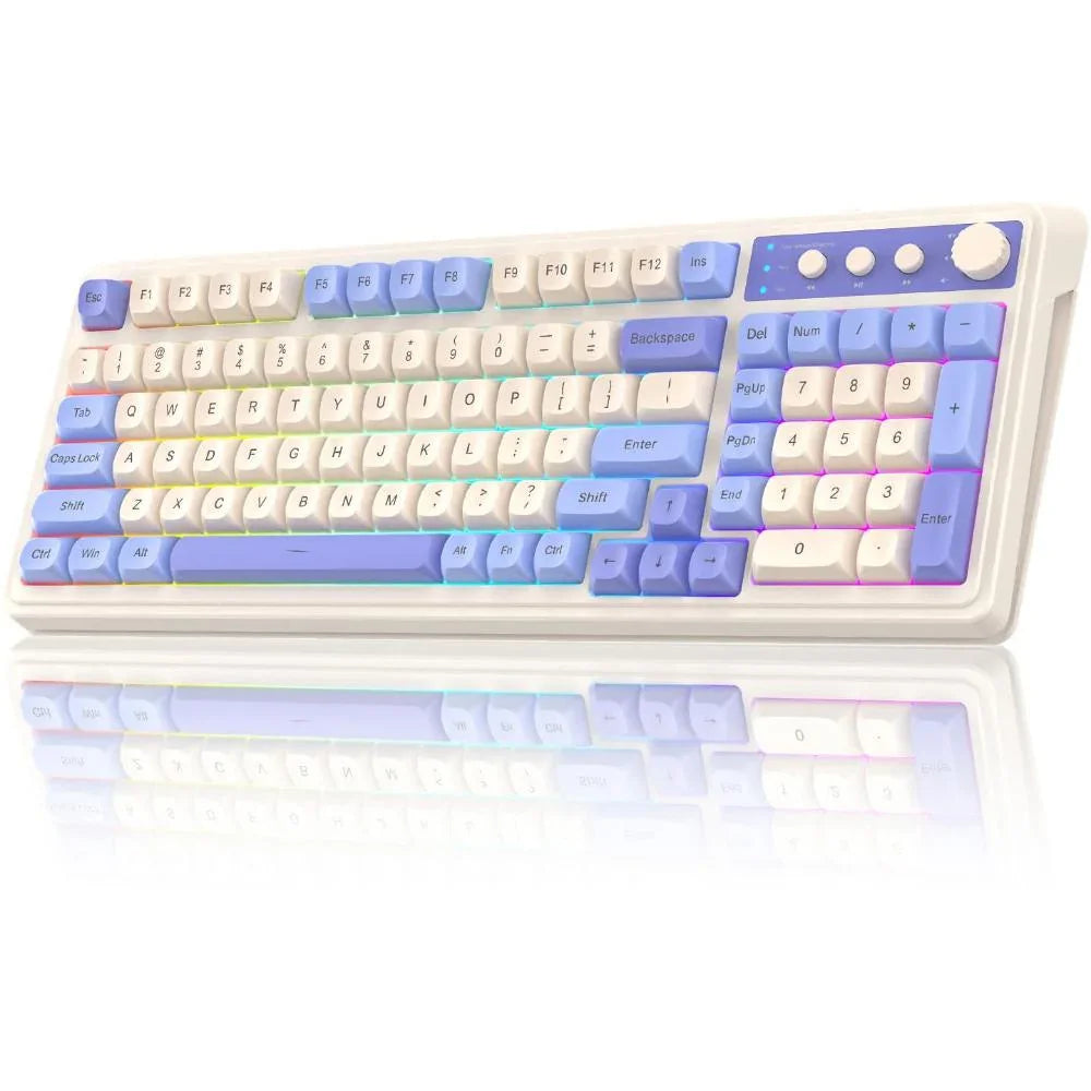 AULA S99 3 in 1 Membrane Programmable Gaming Keyboard (Blue+White) - (S99-Blue-White) - Navgun Global
