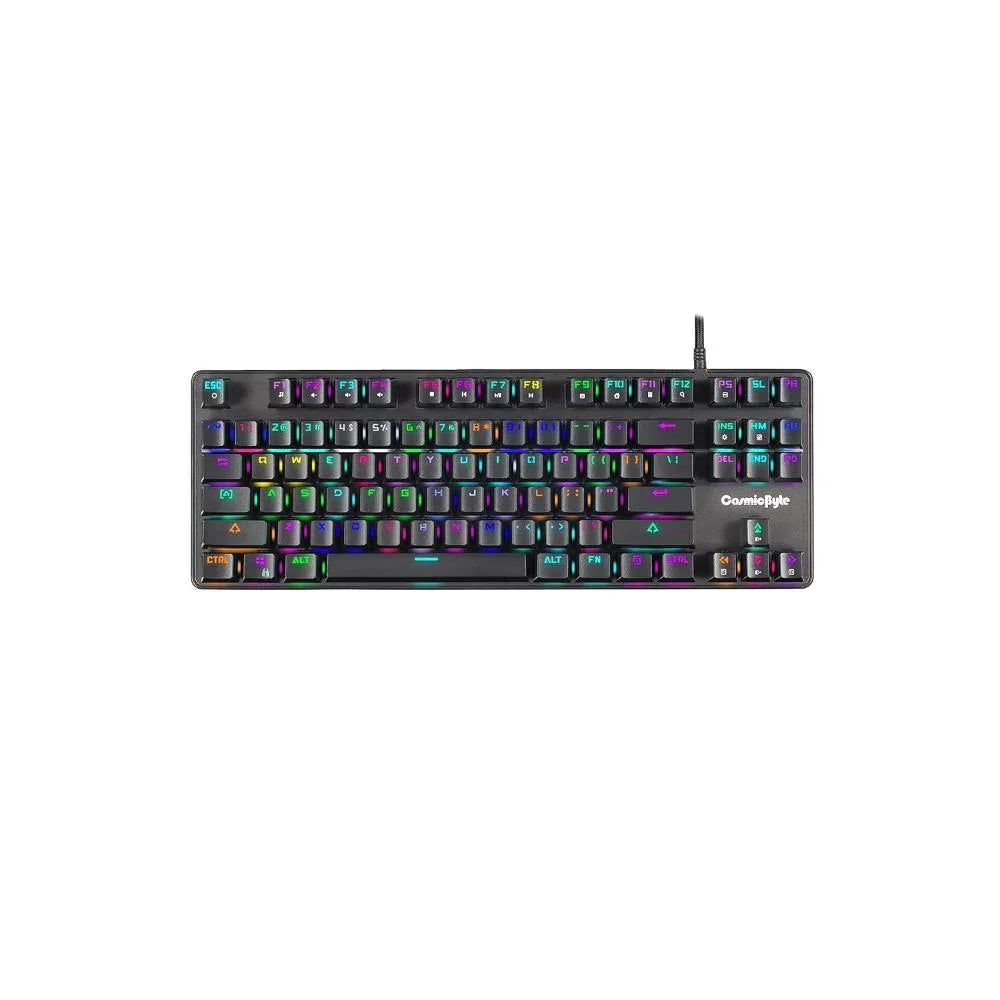 Cosmic Byte CB-GK-34 Firefly Hot Swappable Per-Key RGB Ten-Keyless Keyboard with Outemu Red Switch, Macros, Software (Black) - Navgun Global