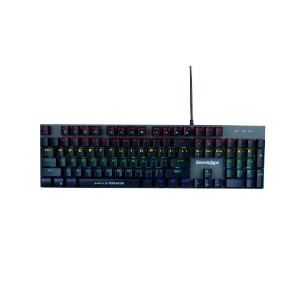 Cosmic Byte CB-GK-28 Vanth Mechanical Keyboard Upgraded with Swappable Outemu Red Switches and Rainbow LED (Black/Grey) - Navgun Global