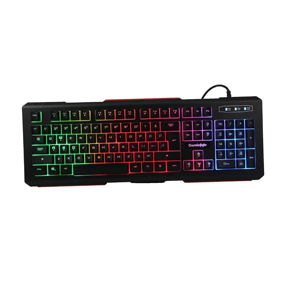 Cosmic Byte CB-GK-08 Corona Wired Gaming Keyboard, 7 Color RGB Backlit with Effects, Anti-Ghosting Black (Rainbow LED) - (CB-GK-08) - Navgun Global