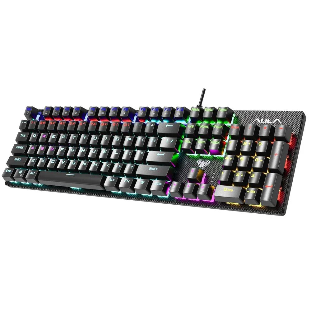 AULA S2022 Mechanical Wired Gaming Keyboard, Black - (AULA S2022U-BLK) - Navgun Global