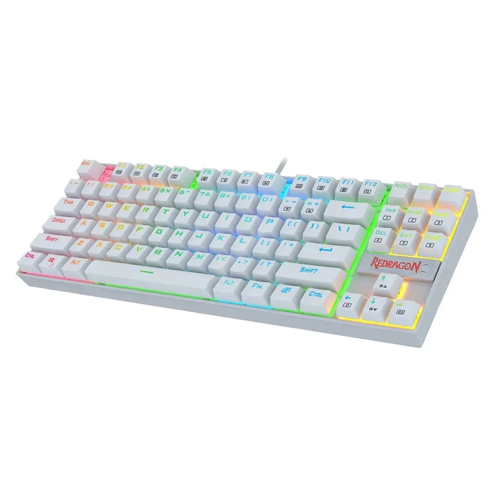 REDRAGON K552-RGB KUMARA Blue Switch Keyboard for PC (White) - (K552-RGB-KUMARA)-(White) - Navgun Global