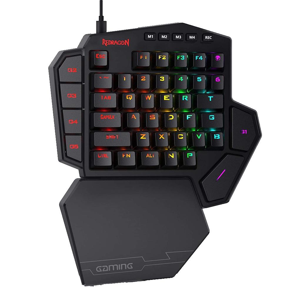 Redragon K585 DITI Wireless One-Handed RGB Mechanical Gaming Keyboard, Blue Switches, Detachable Wrist Rest, 42 Keys - Navgun Global