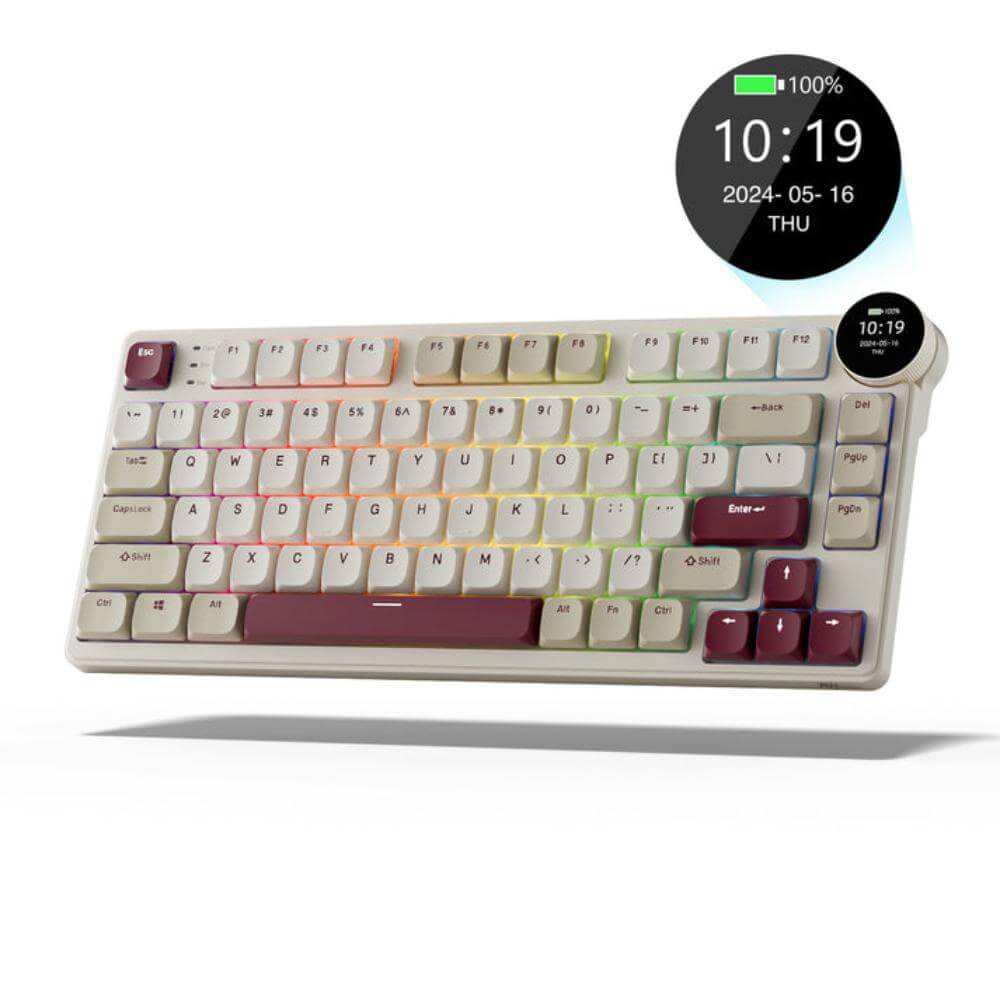 RK ROYAL KLUDGE N80 Low Profile Mechanical Keyboard - Rosy Clouds - Navgun Global