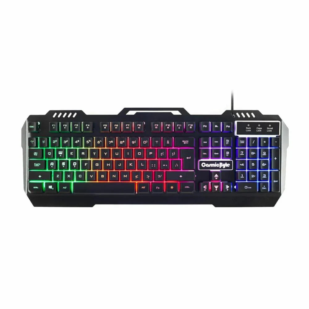 Cosmic Byte CB-GK-05 Titan Wired Gaming Keyboard with Aluminum Body, Rainbow Backlit Keycaps, Braided Cable - (CB-GK-05) - Navgun Global