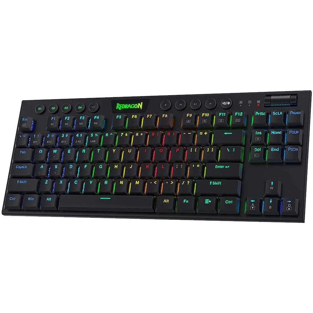 Redragon Horus K621 PRO Tkl Wired+2.4G+BT Mechanical Keyboard Black (Red Switch) - (K621 PRO) - Navgun Global