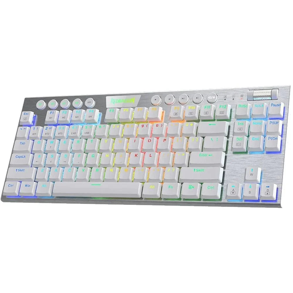 REDRAGON HORUS K621 White (wired/wireless/BT) Keyboard for PC (White) - Navgun Global