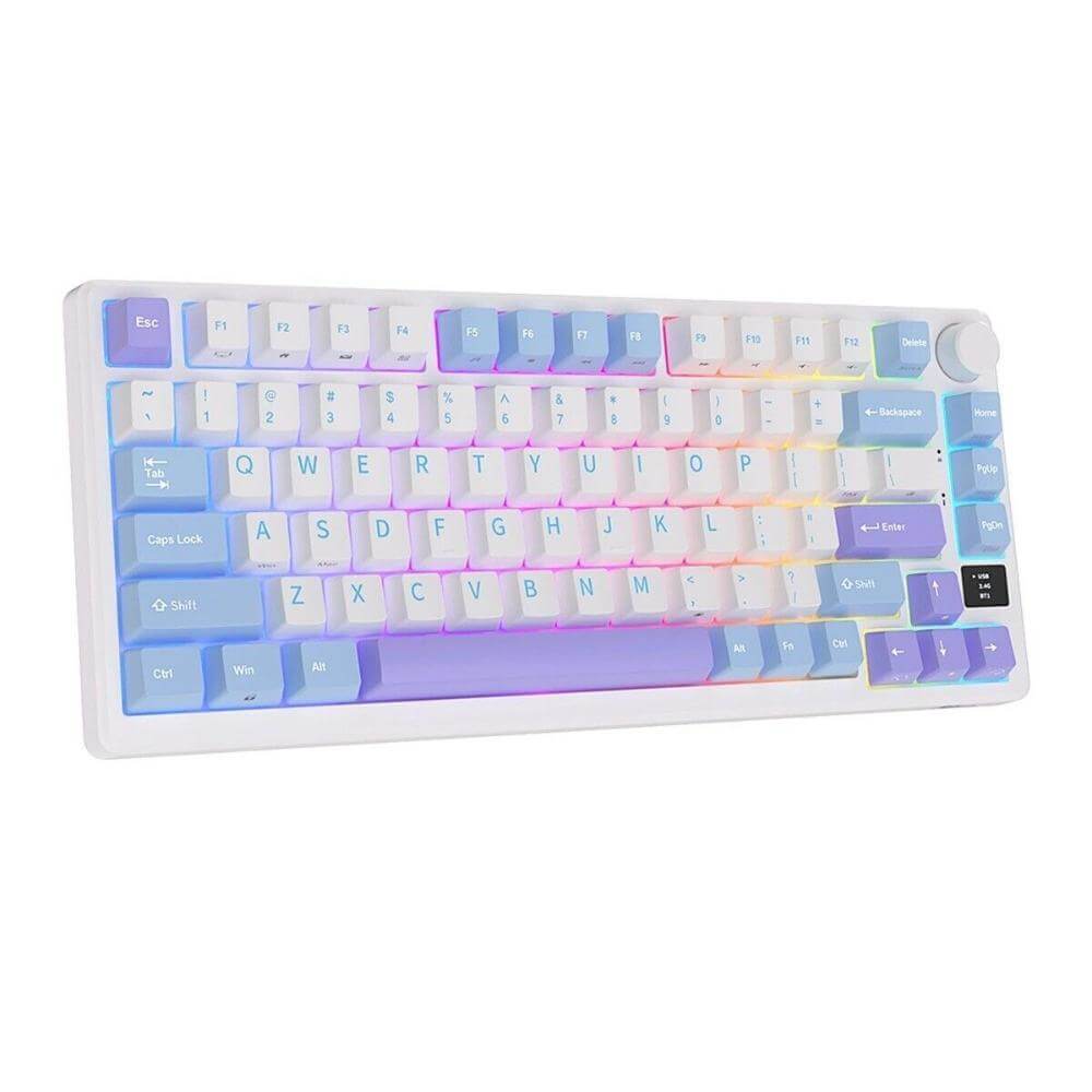 ROYAL KLUDGE RK M75 75% RGB Mechanical Wireless Gaming Keyboard - Taro MIlk - Navgun Global