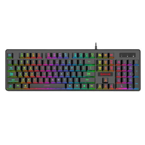 Redragon K509 Dyaus pro Wired Semi Mechanical Gaming Keyboard with 7 RGB Backlit Colors on Keys & Without Edge Side Light Illumination (Black) - Navgun Global