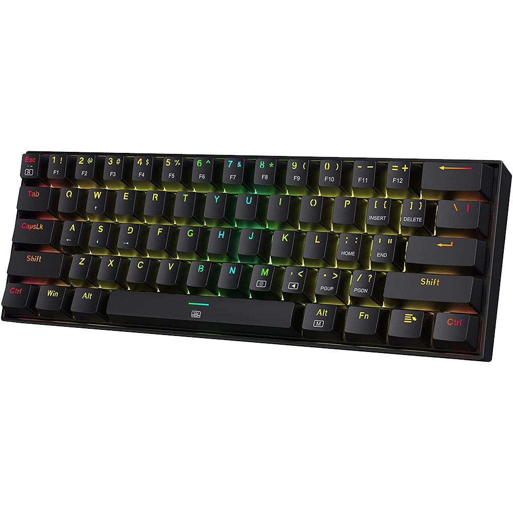 Redragon K630 Dragonborn 60% Wired RGB Gaming Keyboard, 61 Keys Compact Mechanical Keyboard with Linear Red Switch, Pro Driver Support, Black - Navgun Global